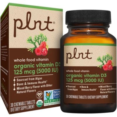 Vitamina D3 orgánica plnt 5000 UI tabletas masticables