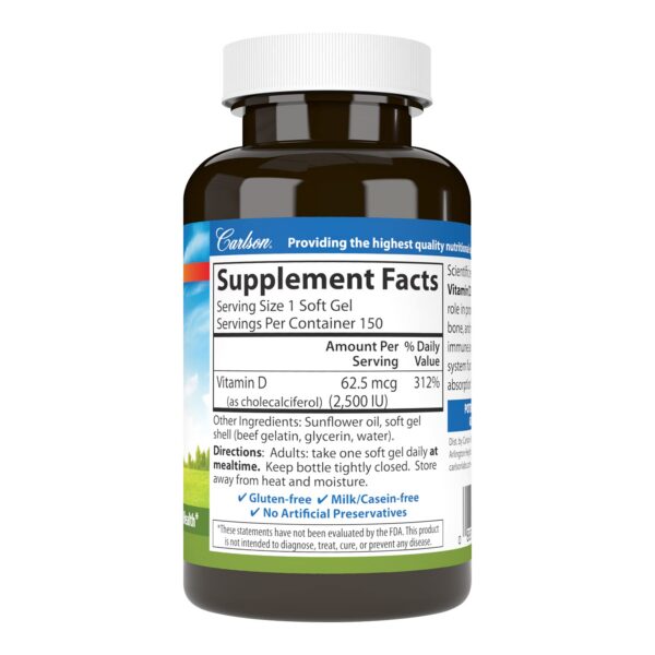 Vitamina d3 para salud ósea y muscular Carlson