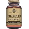 Version 1.0.0 Botella de vitamina D3 Solgar 1000 UI 100 softgels