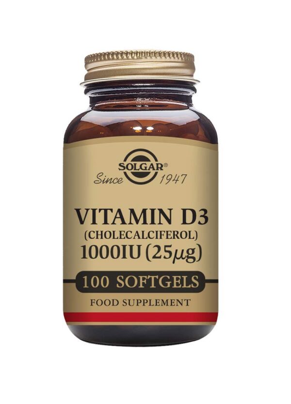 Version 1.0.0 Botella de vitamina D3 Solgar 1000 UI 100 softgels