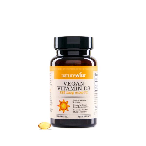 Paquete NatureWise vitamina D3 vegana y vitamina B12 60 cápsulas blandas