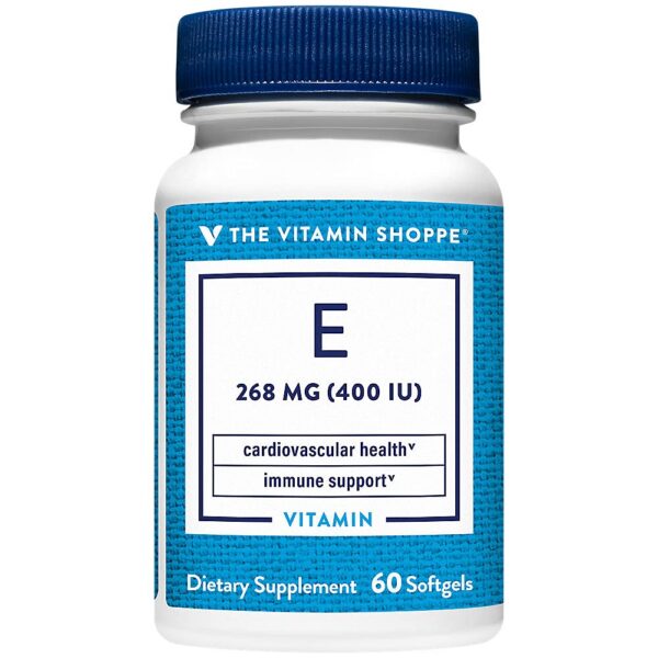 Vitamina E 400 IU The Vitamin Shoppe 60 cápsulas blandas naturales