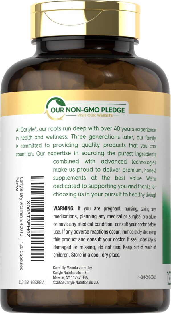 Vitamina e carlyle cápsulas liberación rápida 400 iu