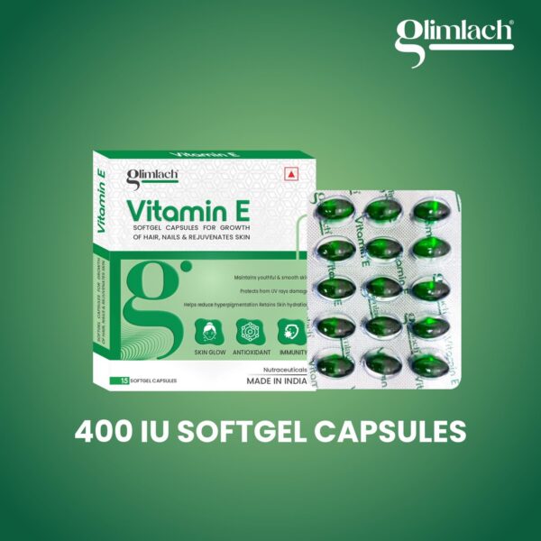 Vitamina e glimlach cápsulas blandas antioxidantes para piel