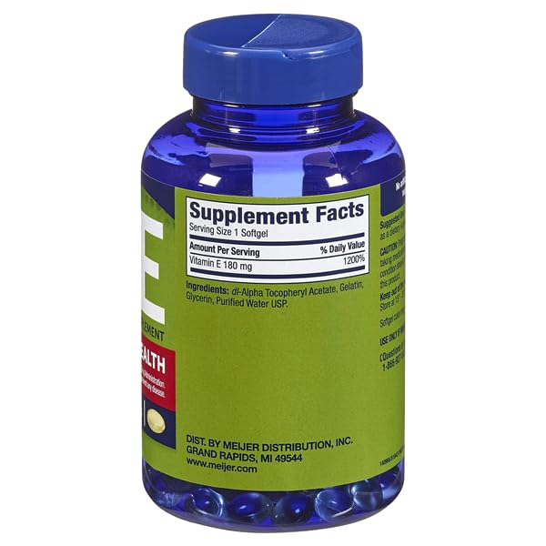 Version 1.0.0 Vista lateral del frasco Meijer Vitamina E