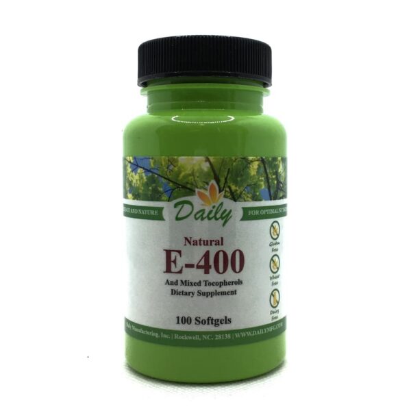 Vitamina E natural 400 UI Daily Manufacturing 100 cápsulas