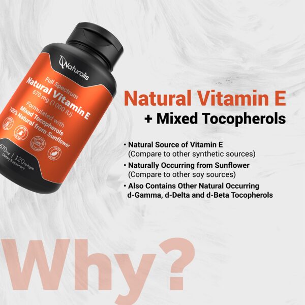 Vitamin e naturalis 670mg non-gmo apoya piel e inmune