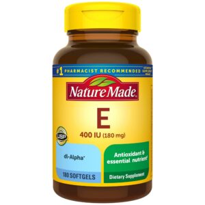 Vitamina E Nature Made 180 cápsulas para antioxidante y salud