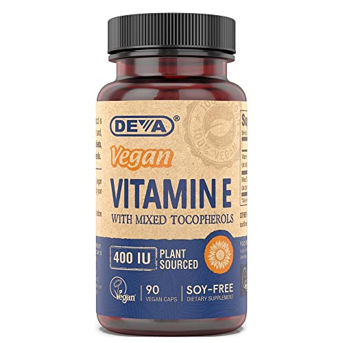Vitamina E vegana DEVA 400 UI 90 cápsulas vegetales