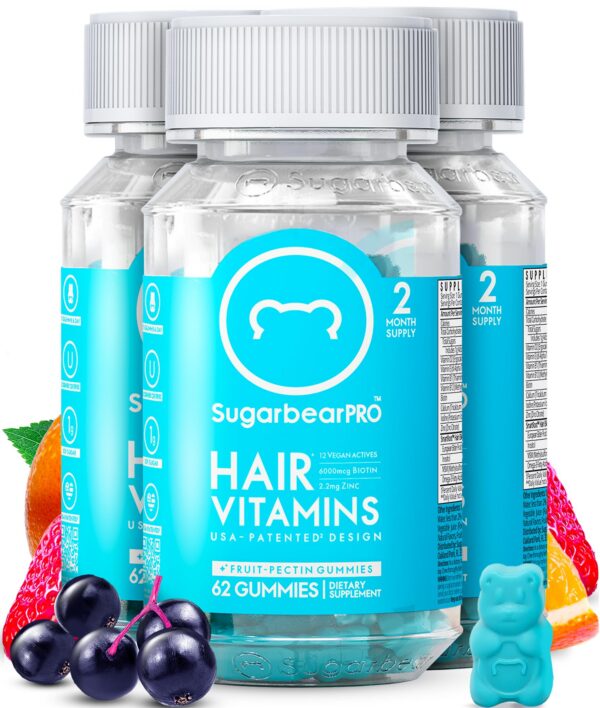Vitamina gomosa Sugarbear para cabello caja 6 meses biotina