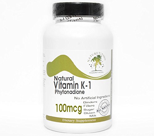 Vitamina k-1 natural 100mcg 100 cápsulas naturetition suplementos caja frontal