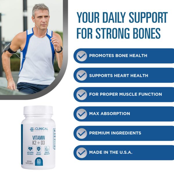 Vitamina K2+D3 para salud cardíaca y muscular