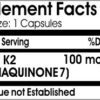 Version 1.0.0 Frasco con etiqueta de K2 Menaquinone-7