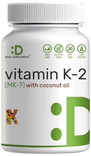 Vitamina K2 MK-7 con aceite de coco virgen 240 cápsulas blandas