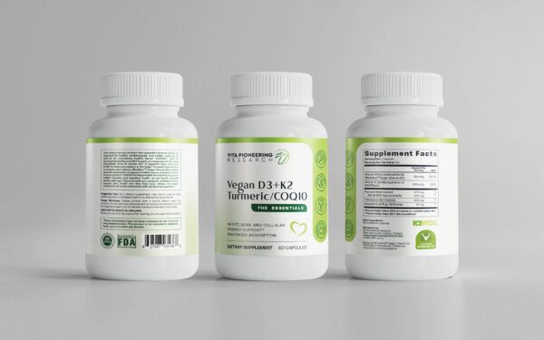 Vitamina vegana D3 K2 con polvo de aguacate para mejor absorción