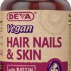 Vitamina vegana DEVA para cabello piel y uñas en frasco de 90 tabletas