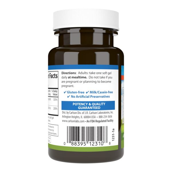 Vitaminas A y D Carlson en cápsulas para salud general