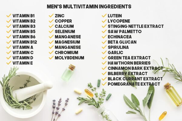 Vitaminas y antioxidantes en cápsulas para hombres