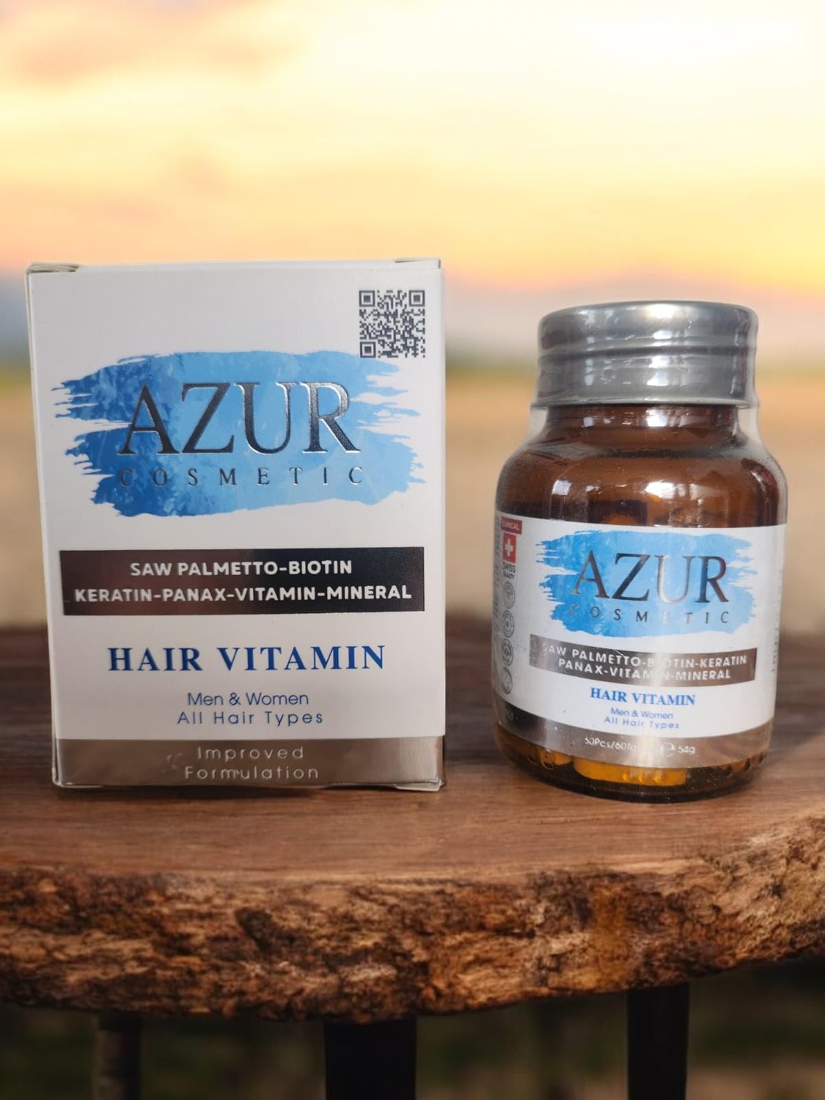 Azur Cosmetic Vitaminas Crecimiento Cabello Biotina Colágeno Kertina
