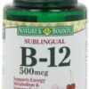 Vitaminas B-12 Nature's Bounty 500 mcg rápido sabor cereza