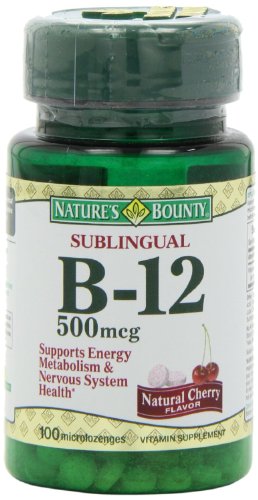 Version 1.0.0 Vitaminas B-12 Nature's Bounty 500 mcg rápido sabor cereza