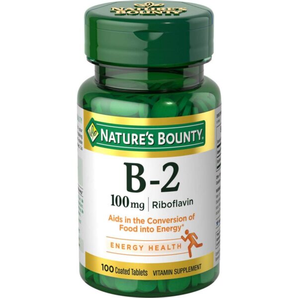 Vitaminas B-2 Nature's Bounty 100 mg 100 tabletas paquete 6