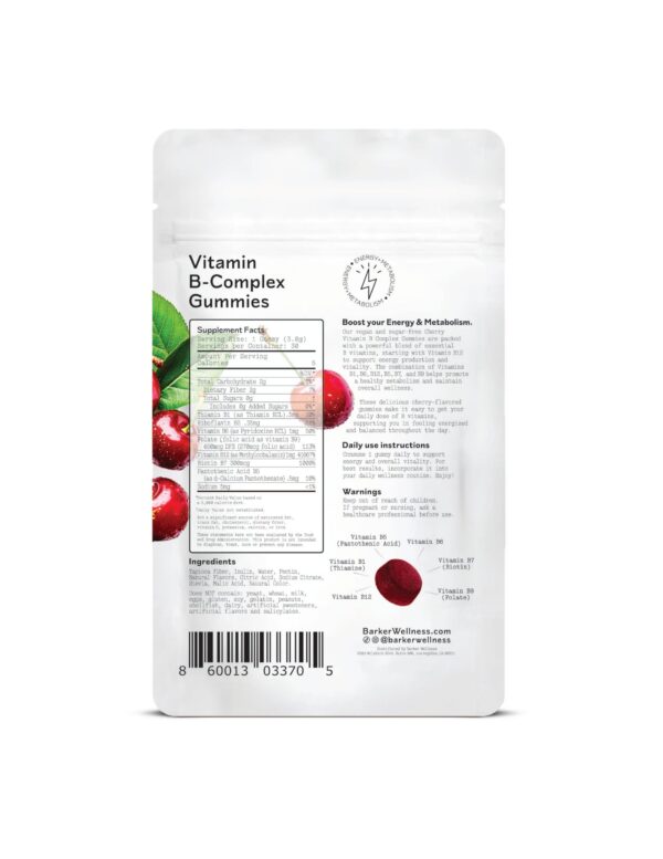 Vitaminas Barker B-Complex sin azúcar energía