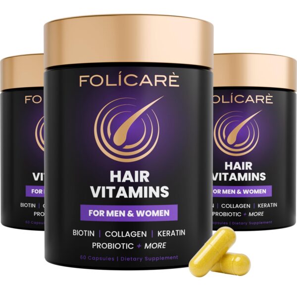 Vitaminas cabello piel uñas biotina colágeno probióticos frasco