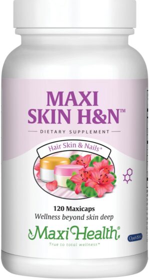 Vitaminas para cabello piel uñas Maxi Health bote 120 cápsulas