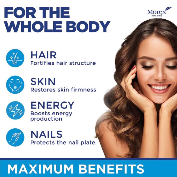 Vitaminas colágeno y biotina para piel radiante