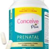 Vitaminas Conceive Plus prenatales veganas frasco
