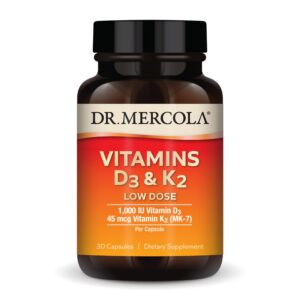 Vitaminas D3 K2 Dr. Mercola cápsulas para salud inmune y ósea