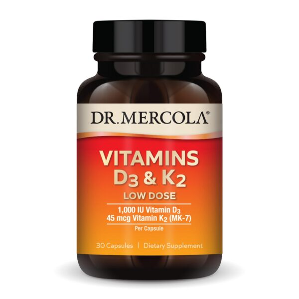 Vitaminas D3 K2 Dr. Mercola cápsulas para salud inmune y ósea