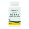 Vitaminas D3 y K2 Natures Plus botella frontal