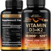 Vitaminas D3 K2 NutraHarmony botella frontal 120 cápsulas