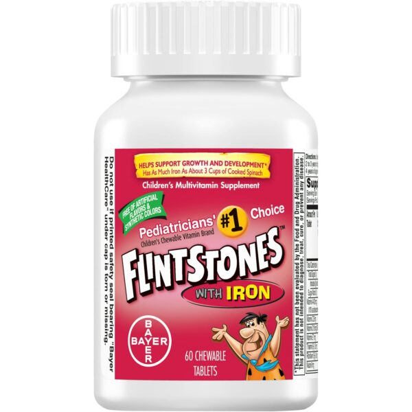 Vitaminas Flintstones Plus Hierro presentación lateral paquete