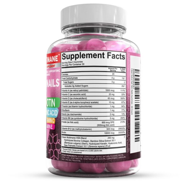 Vitaminas en gomitas Clean Nutraceuticals con queratina y biotina