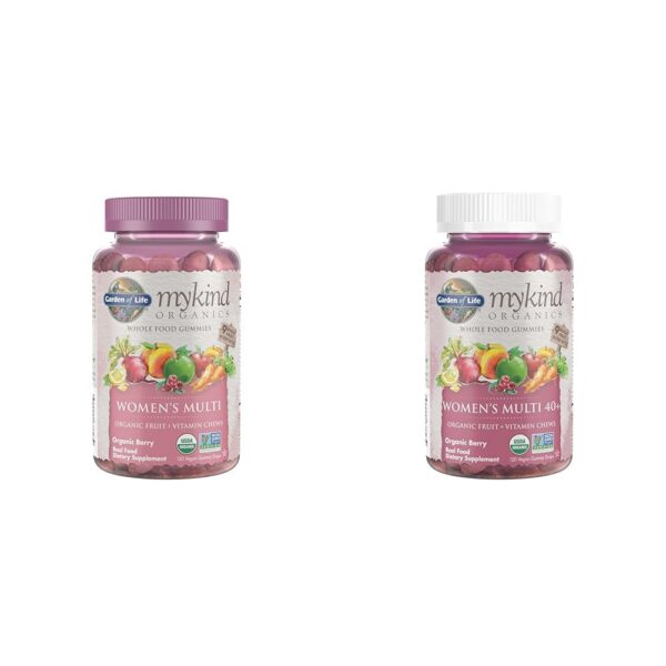 Vitaminas gomitas orgánicas Garden of Life para mujeres en frasco con sabor berry