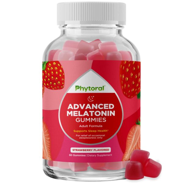 Suplemento vitaminas gummy melatonina Phytoral rojo