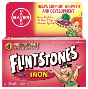 Vitaminas masticables Flintstones Plus Hierro 60 unidades paquete