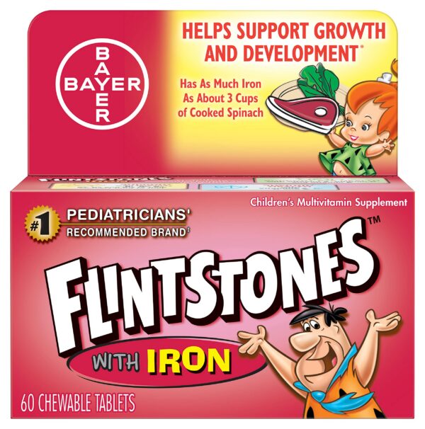 Vitaminas masticables Flintstones Plus Hierro 60 unidades paquete