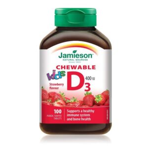 Vitaminas masticables vitamina d para niños sabor fresa Jamieson