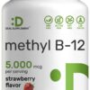 Suplemento de vitaminas methyl B-12 en tabletas masticables sabor fresa