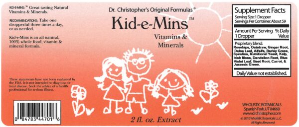 Vitaminas y minerales Kid-e-Mins Dr. Christopher