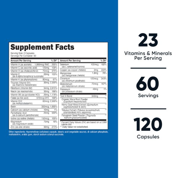 Vitaminas y minerales para la salud del hombre