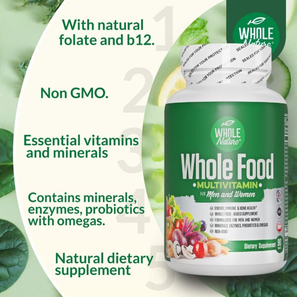Vitaminas minerales Whole Nature suplemento vegano sin GMO