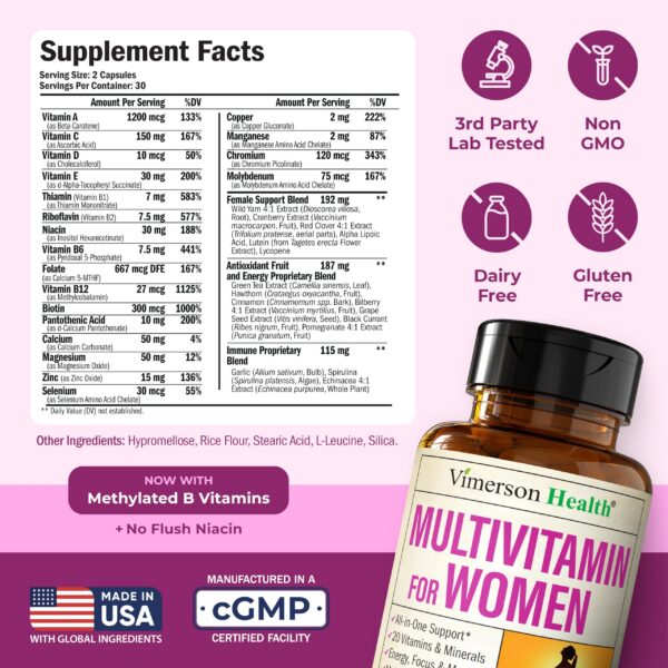 Cápsulas de multivitaminas para mujeres