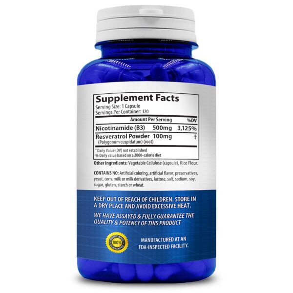 Vitaminas nicotinamida con resveratrol para piel