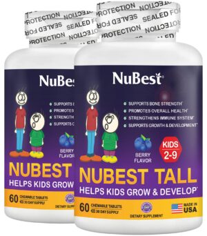 Vitaminas NuBest Tall Kids tabletas masticables sabor berries para niños