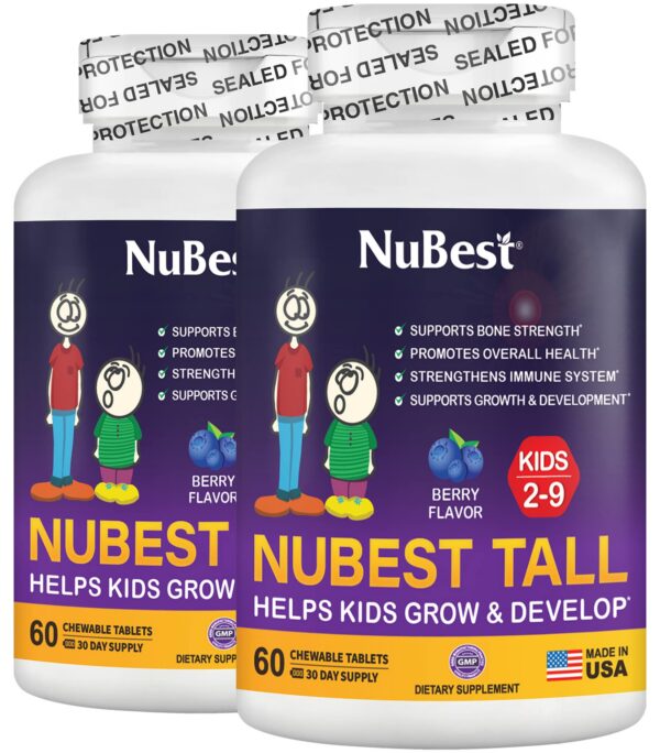 Vitaminas NuBest Tall Kids tabletas masticables sabor berries para niños